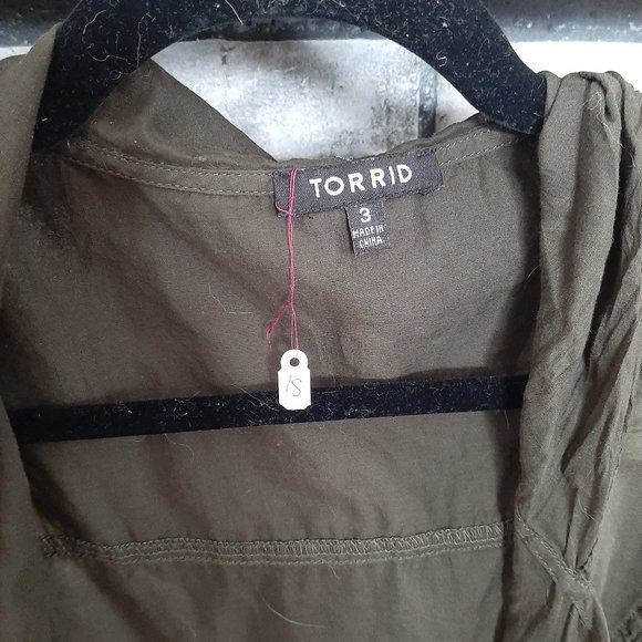 Olive Open Sheer Jacket - Picture 2 of 4